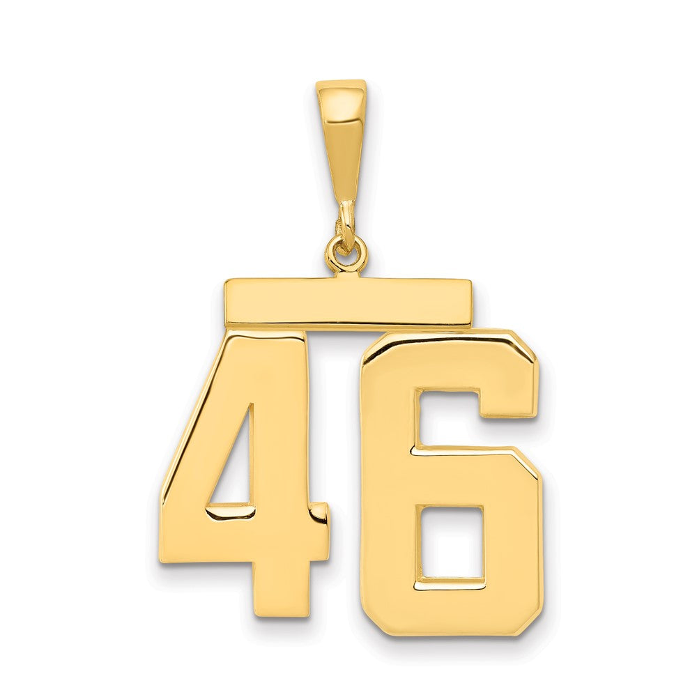 14k Large Polished Number 46 Charm