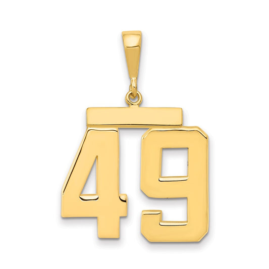 14k Large Polished Number 49 Charm