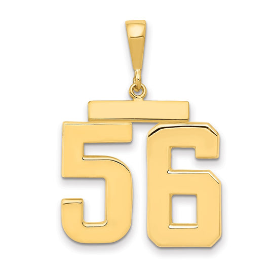 14k Large Polished Number 56 Charm