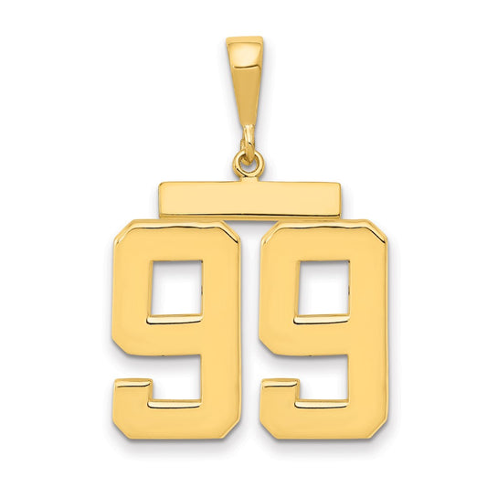 14k Large Polished Number 99 Charm
