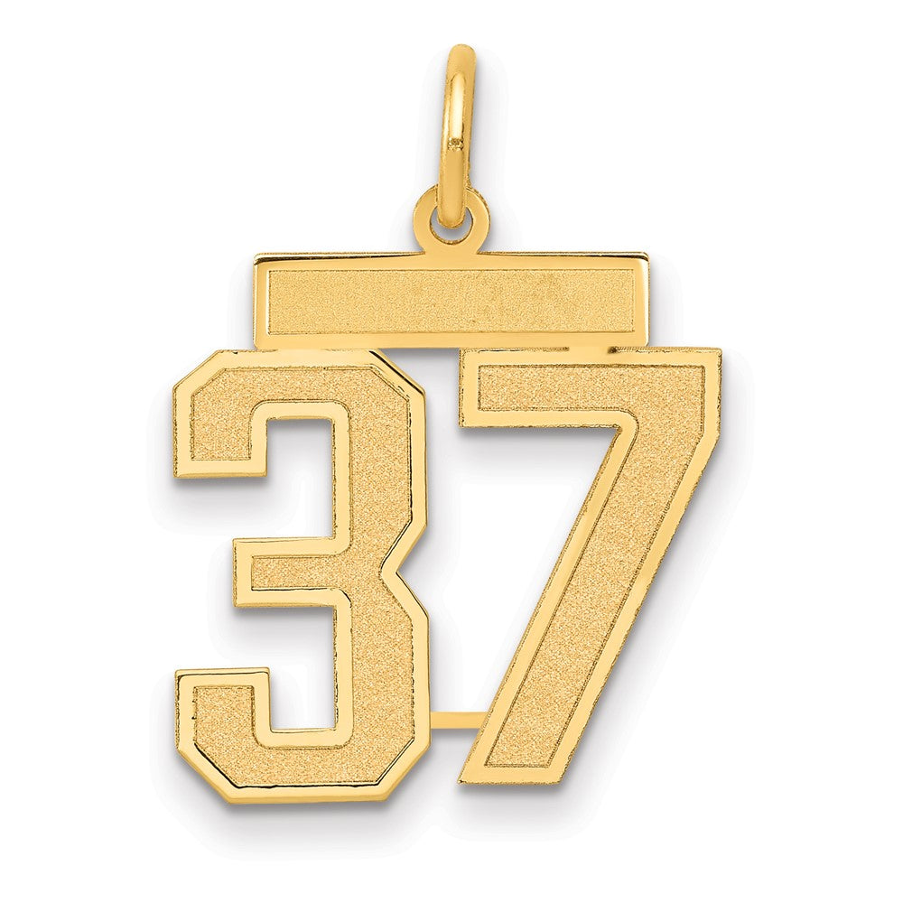 14k Medium Satin Number 37 Charm