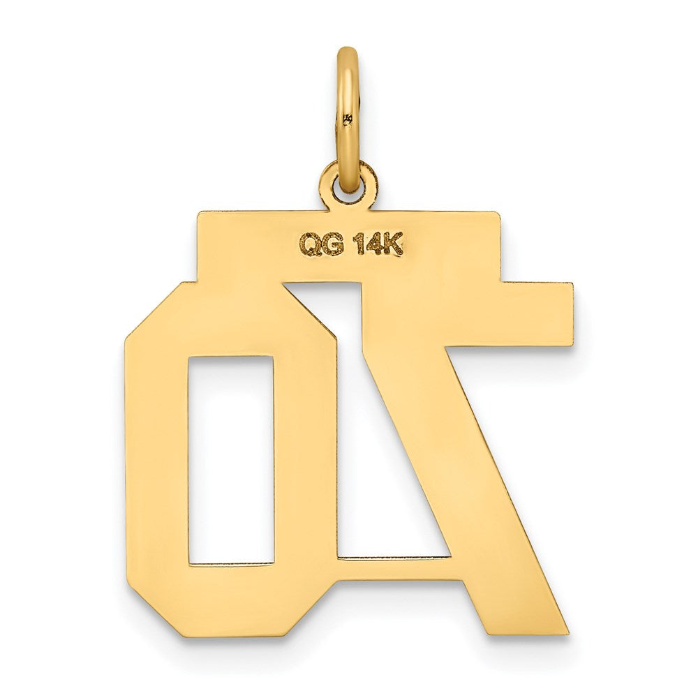 14k Medium Satin Number 70 Charm