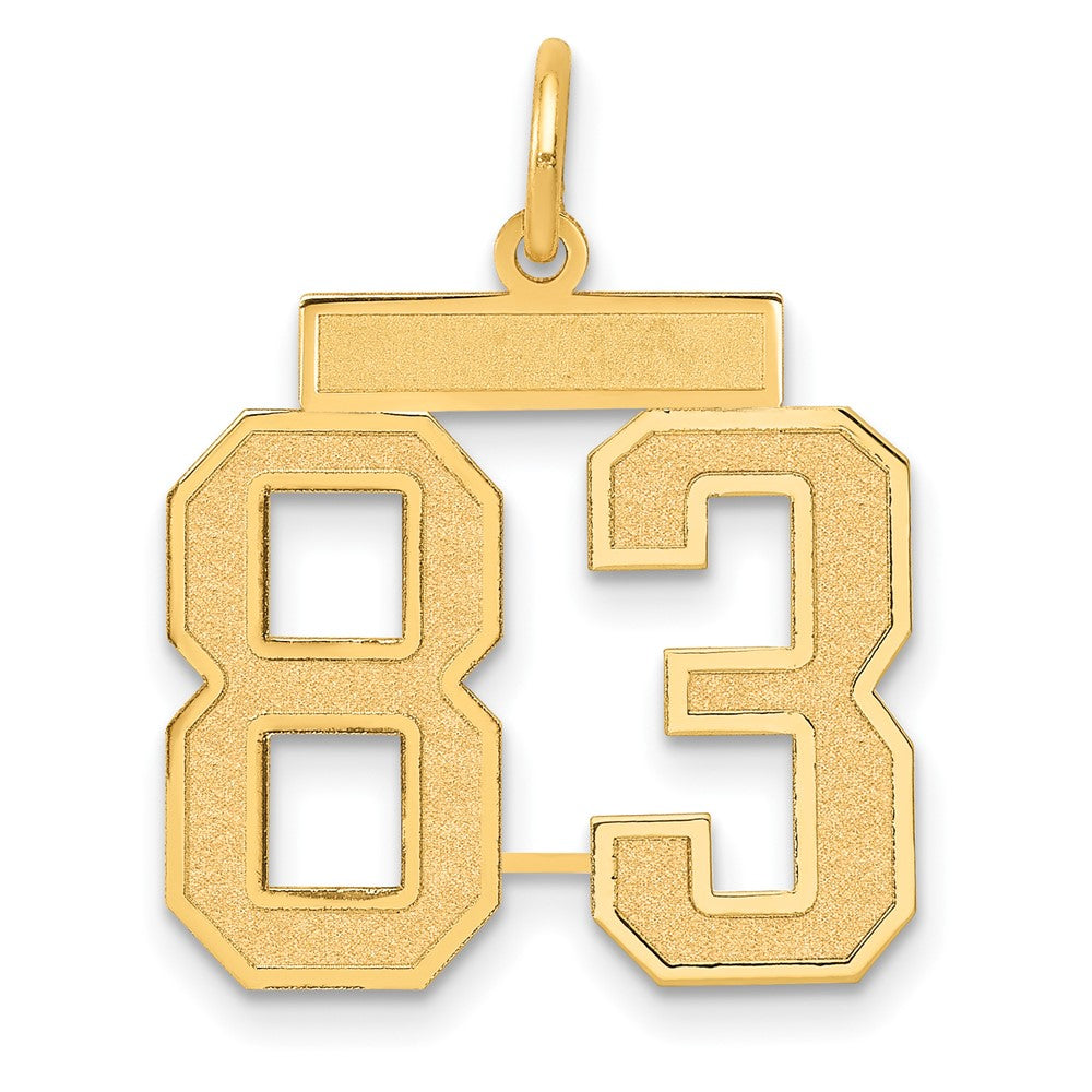 14k Medium Satin Number 83 Charm