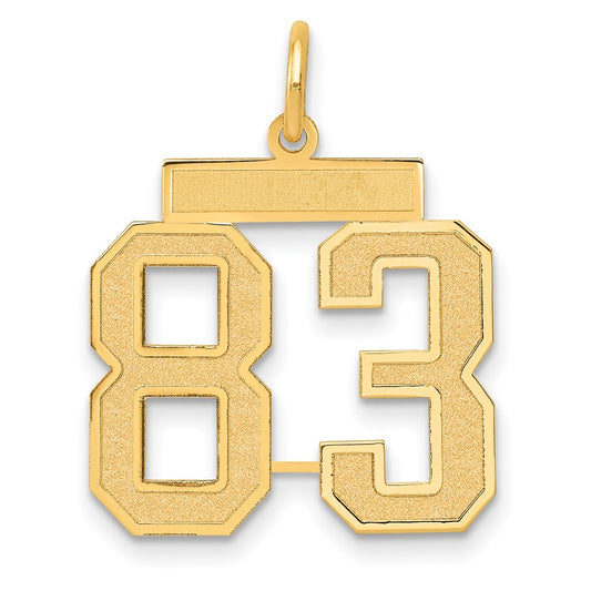 14k Medium Satin Number 83 Charm