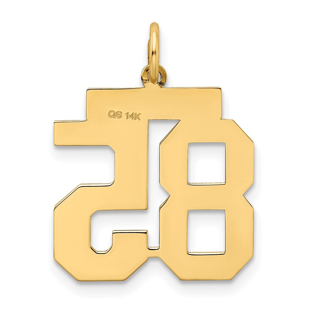14k Medium Satin Number 85 Charm