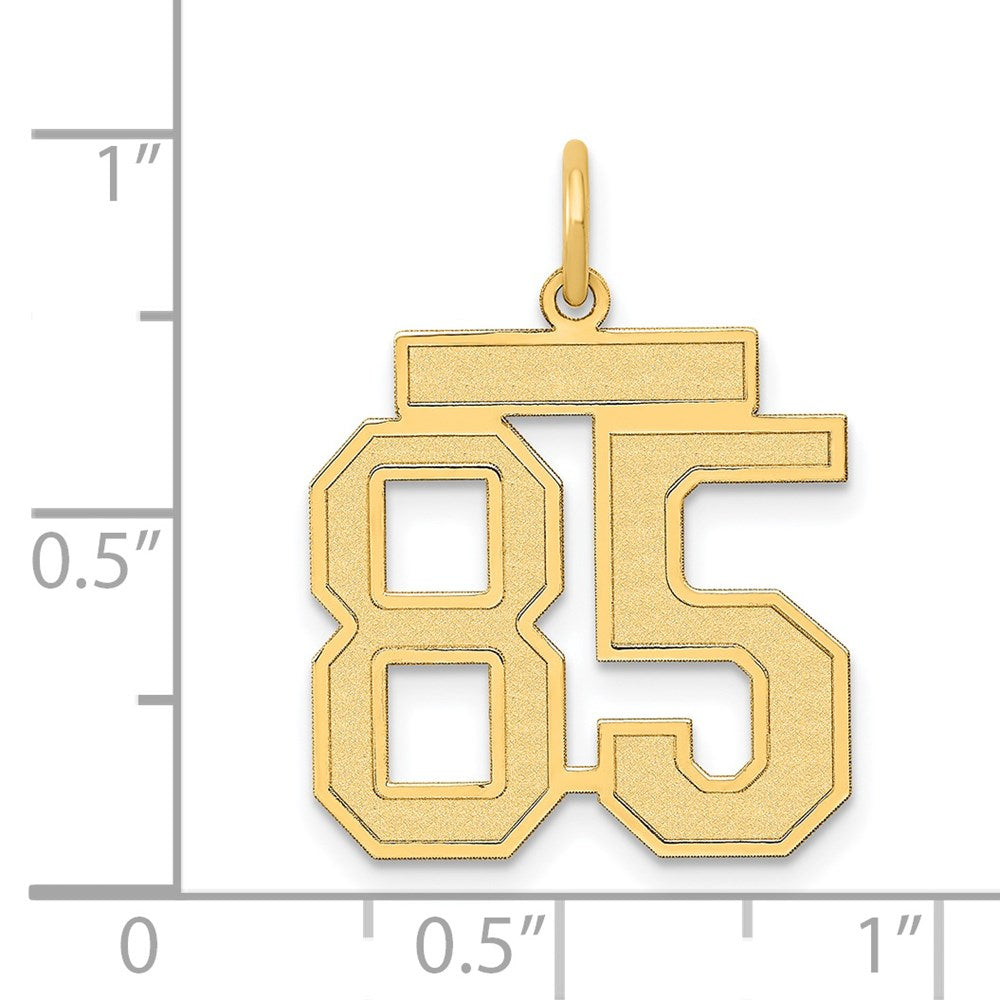 14k Medium Satin Number 85 Charm