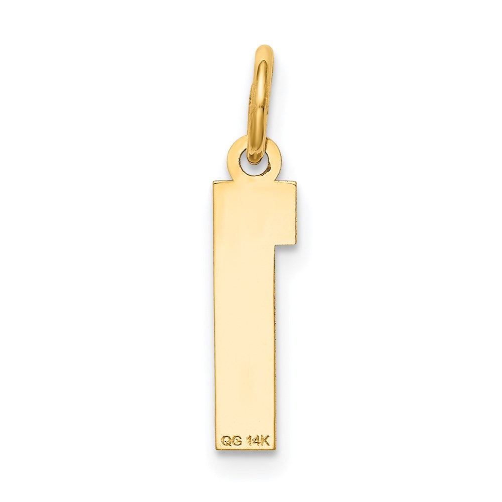 14k Small Satin Number 1 Charm