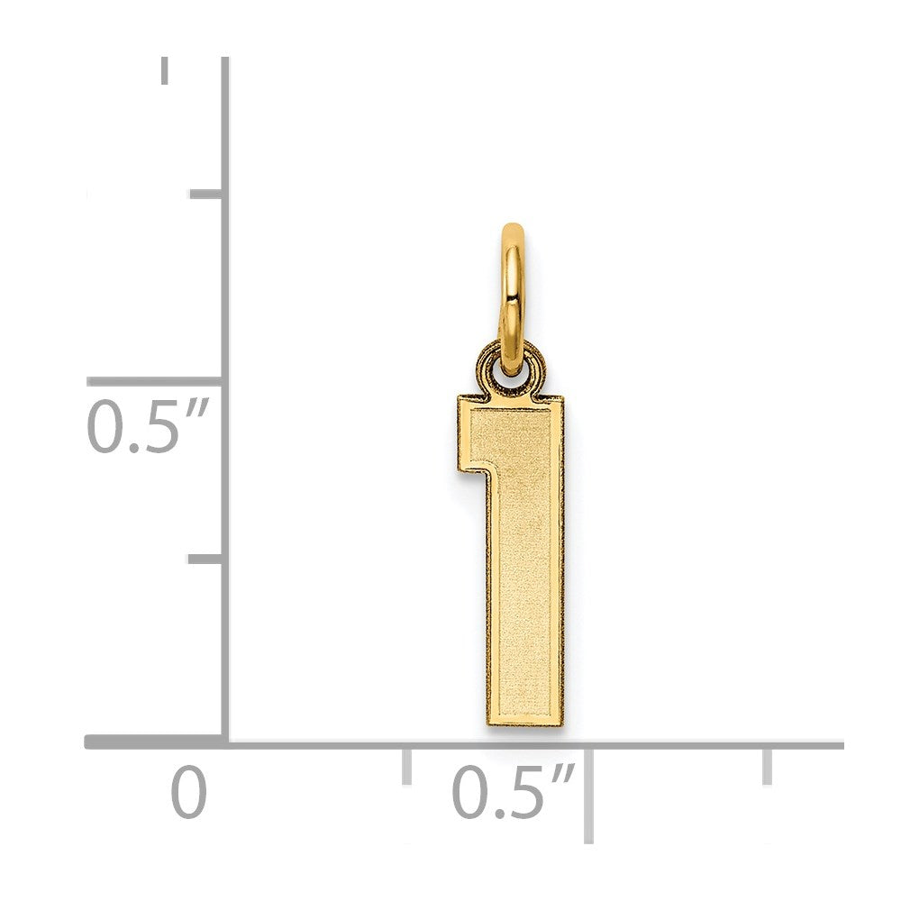 14k Small Satin Number 1 Charm