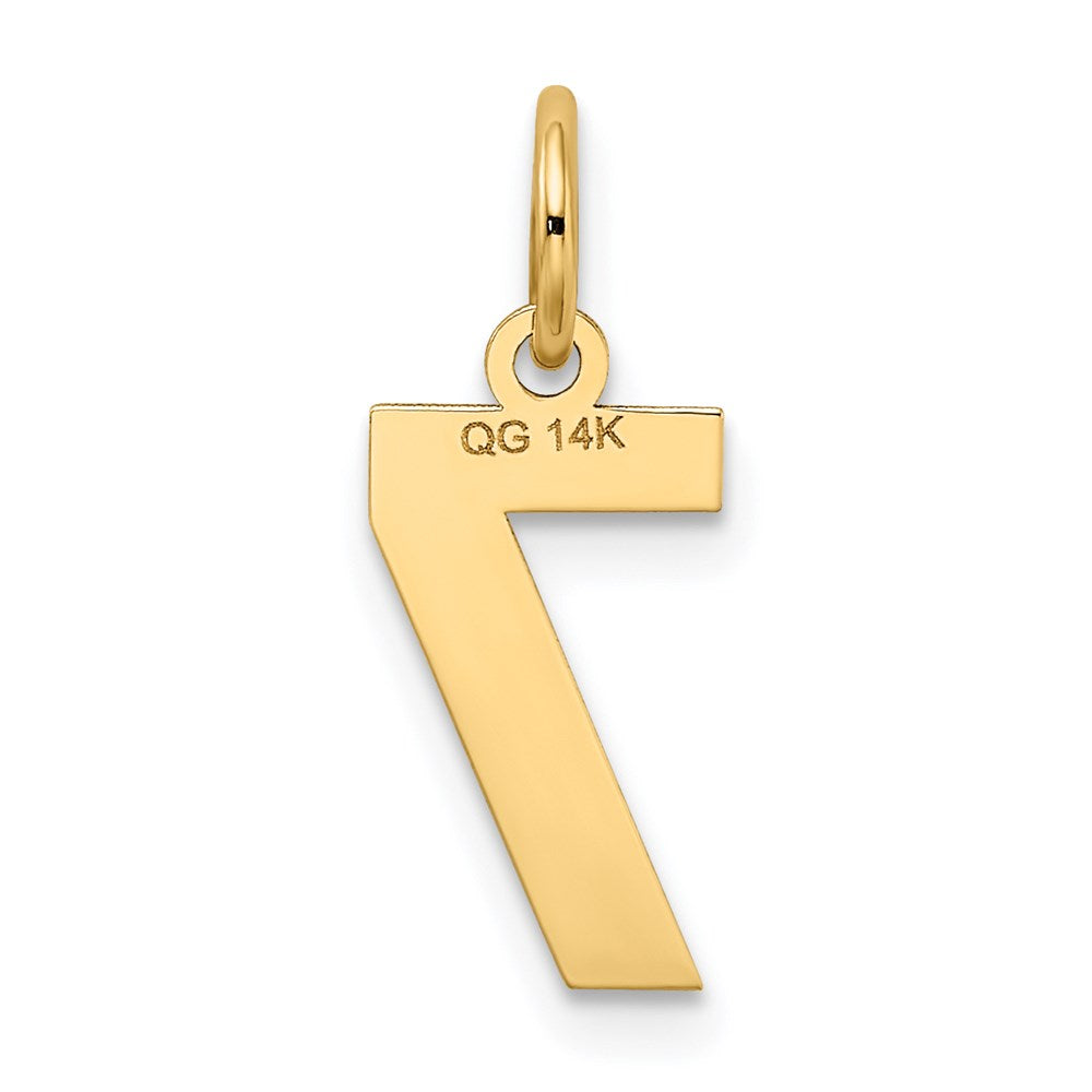14k Small Satin Number 7 Charm