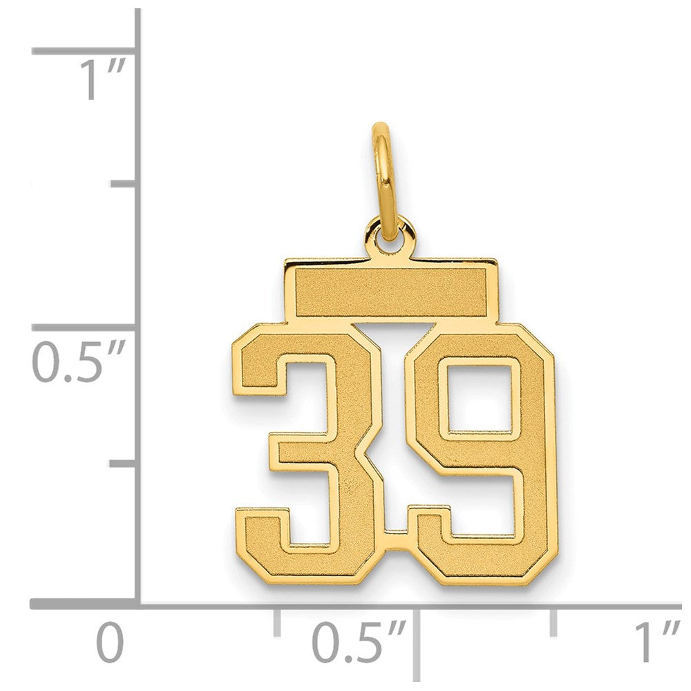 14k Small Satin Number 39 Charm
