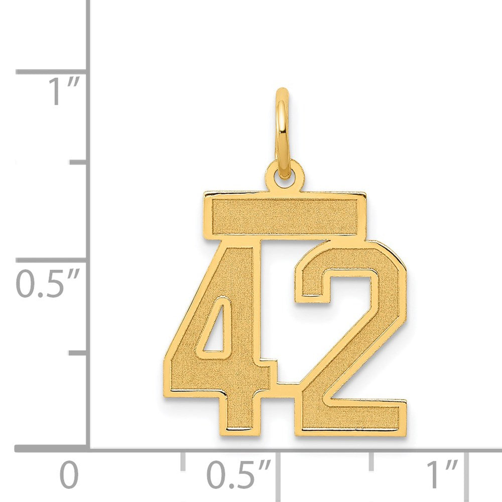 14k Small Satin Number 42 Charm