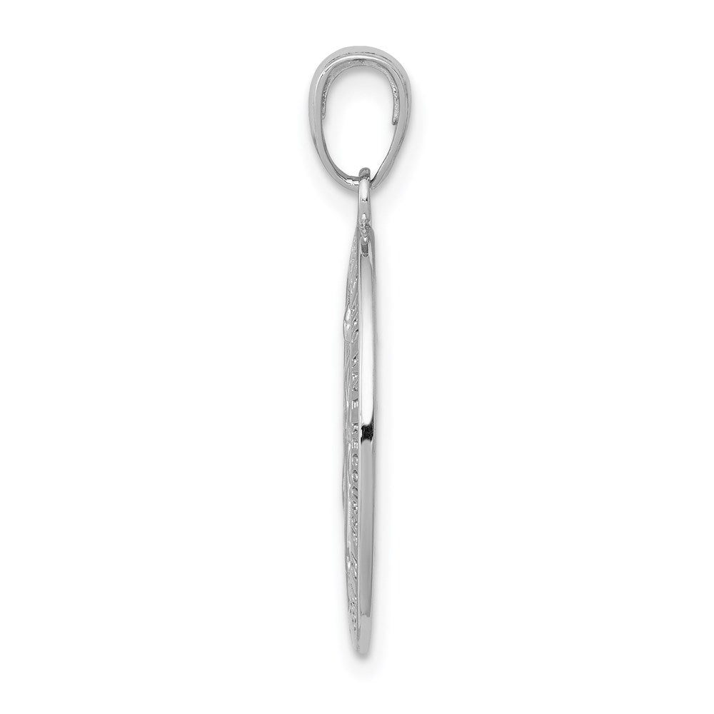 14k White Gold Miraculous Medal Pendant