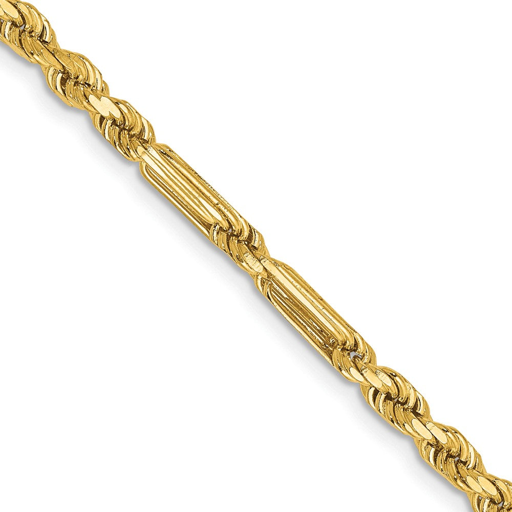 14K 22 inch  3mm Diamond-cut Milano Rope with Lobster Clasp Chain