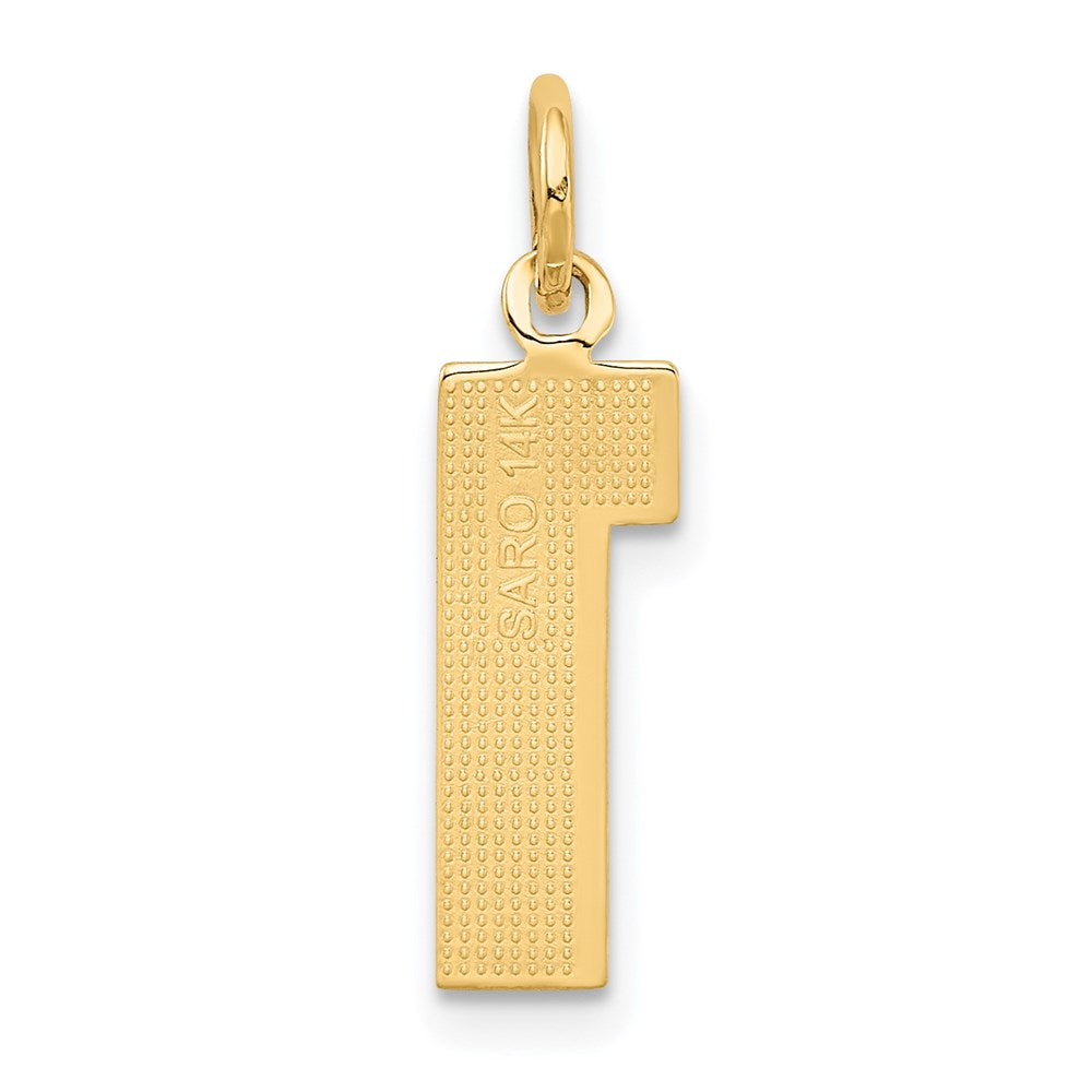 14k Medium Diamond-cut Number 1 Charm