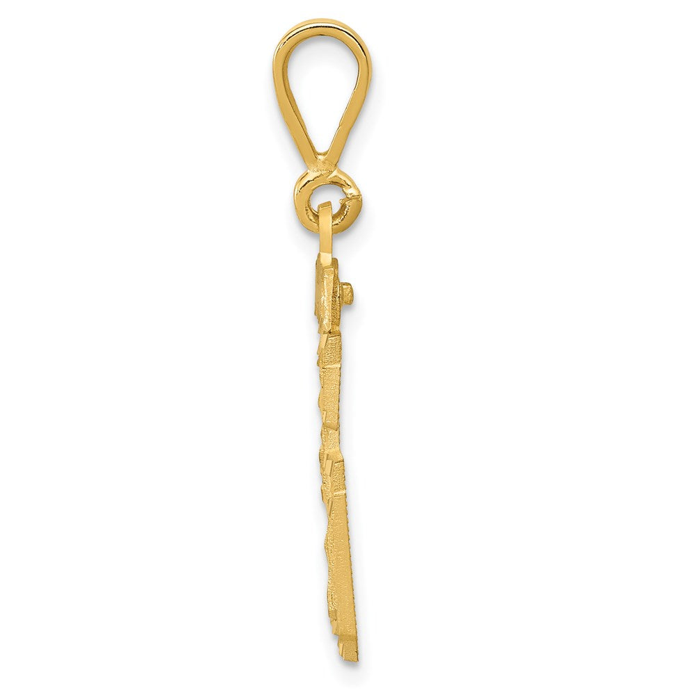 14k Medium Diamond-cut Number 36 Charm