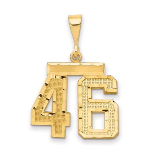 14k Medium Diamond-cut Number 46 Charm