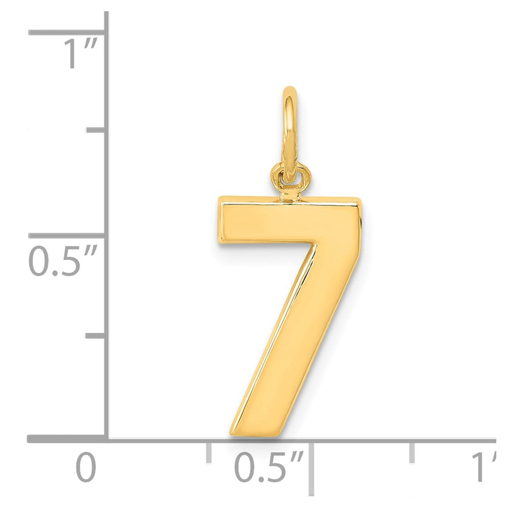 14k Medium Polished Number 7 Charm