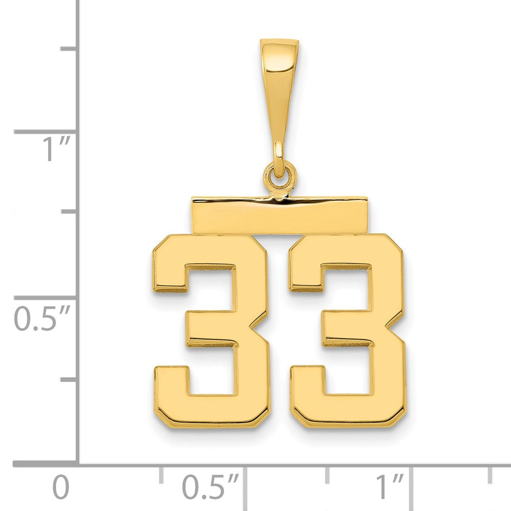14k Medium Polished Number 33 Charm