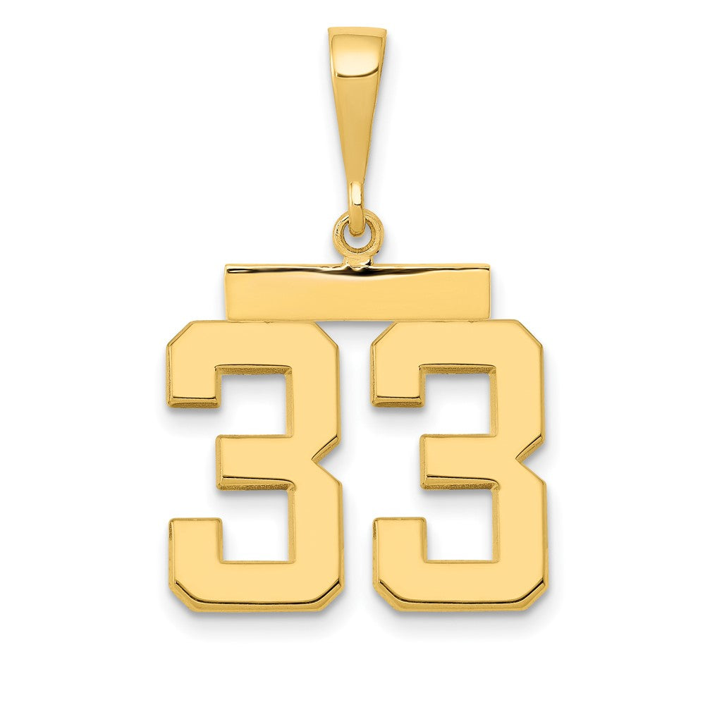 14k Medium Polished Number 33 Charm