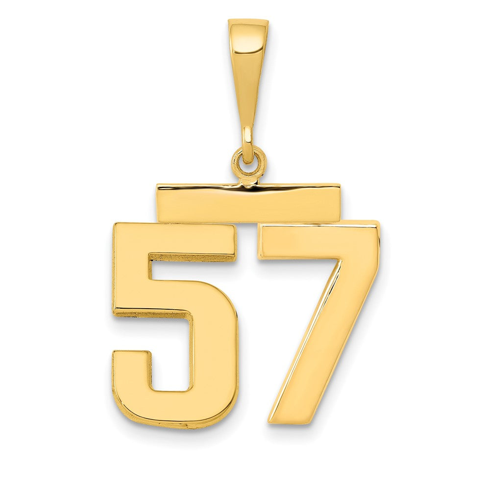 14k Medium Polished Number 57 Charm