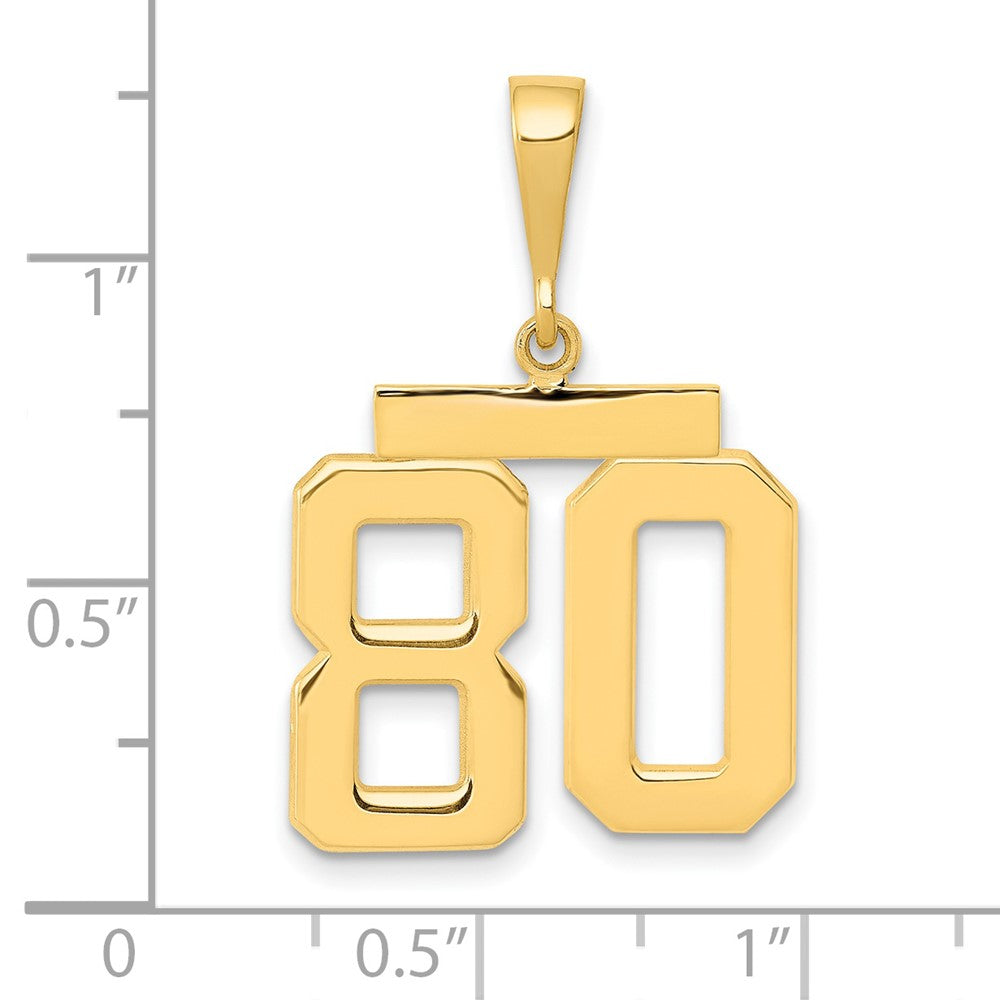 14k Medium Polished Number 80 Charm