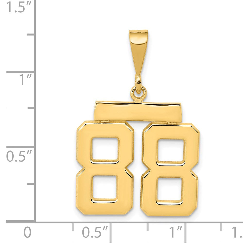 14k Medium Polished Number 88 Charm