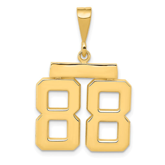 14k Medium Polished Number 88 Charm