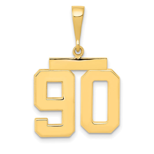 14k Medium Polished Number 90 Charm