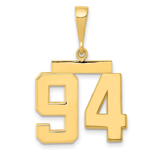 14k Medium Polished Number 94 Charm