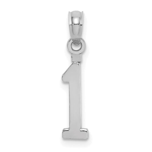 14kw Polished Number 1 Pendant