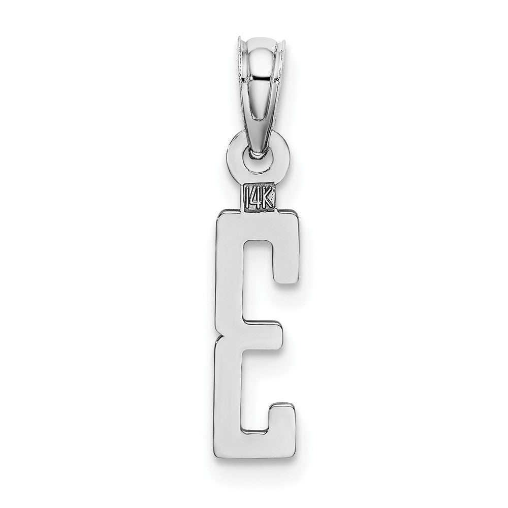 14kw Polished Number 3 Pendant