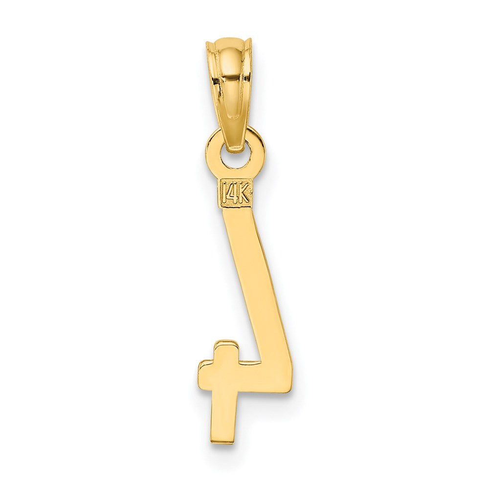 14k Polished Number 4 Pendant