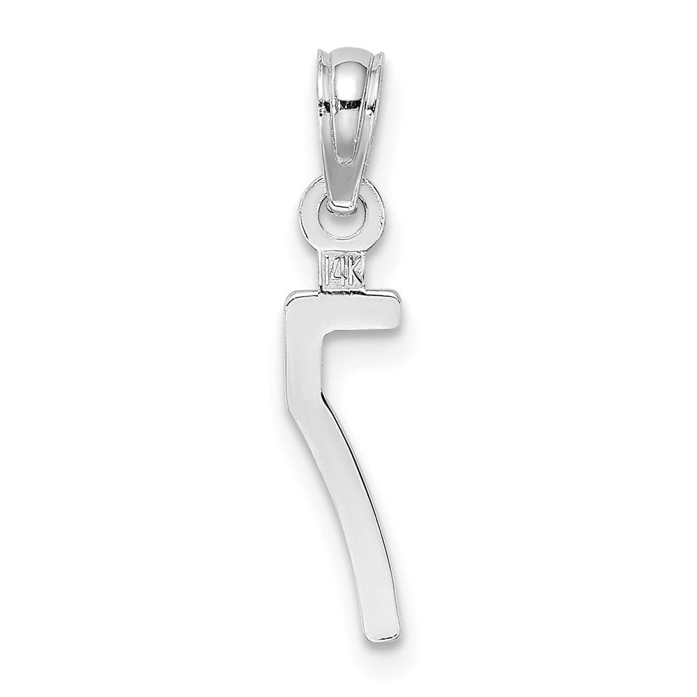 14kw Polished Number 7 Pendant