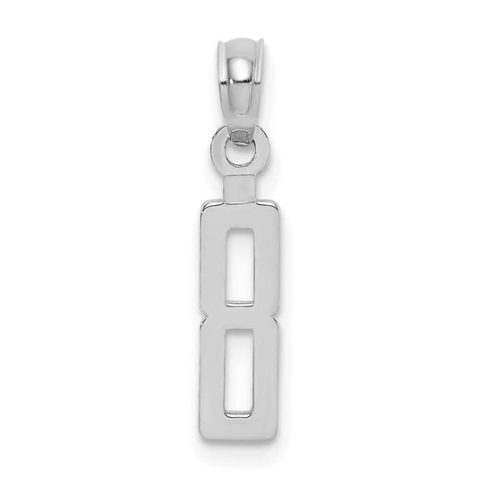 14kw Polished Number 8 Pendant