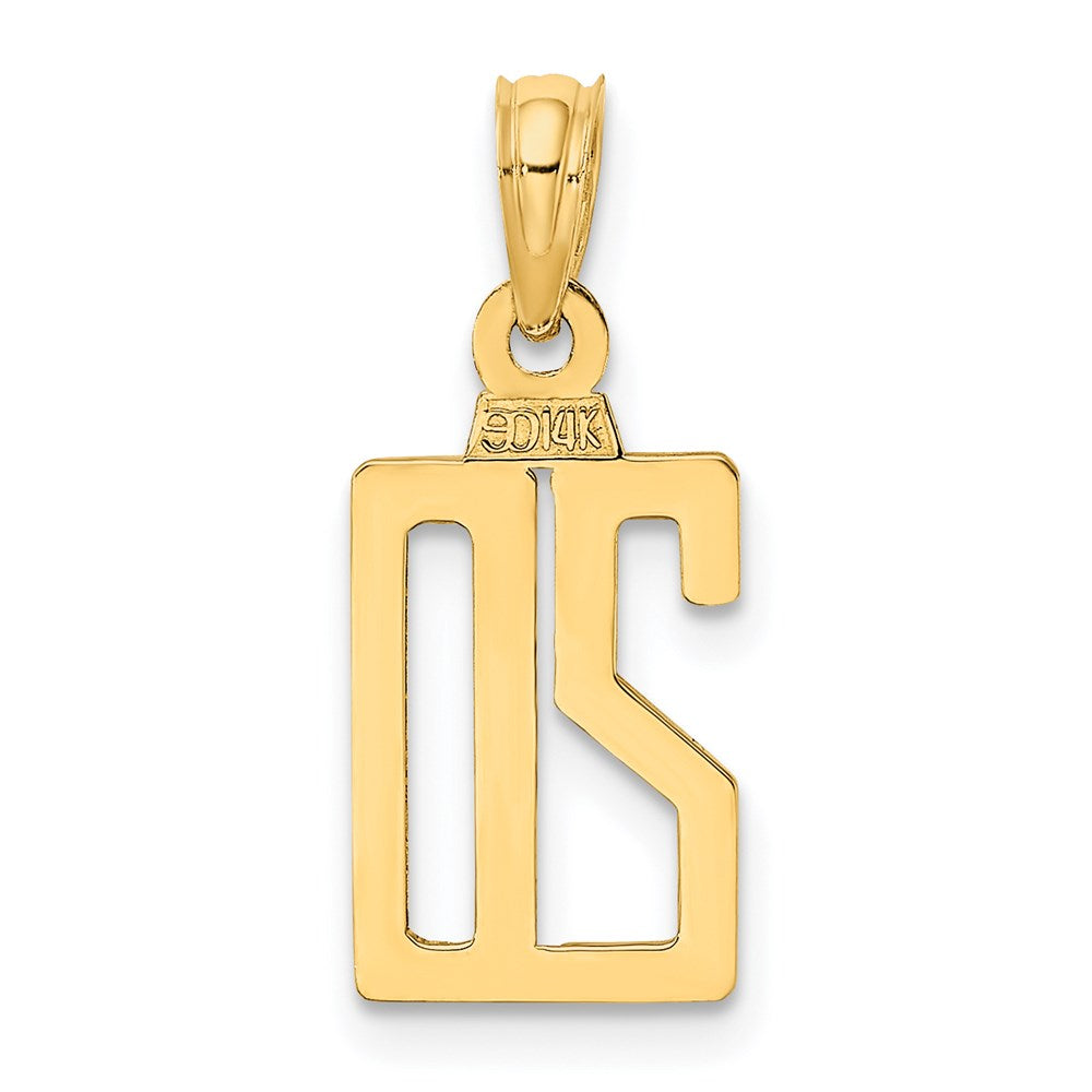 14k Polished Number 20 Pendant