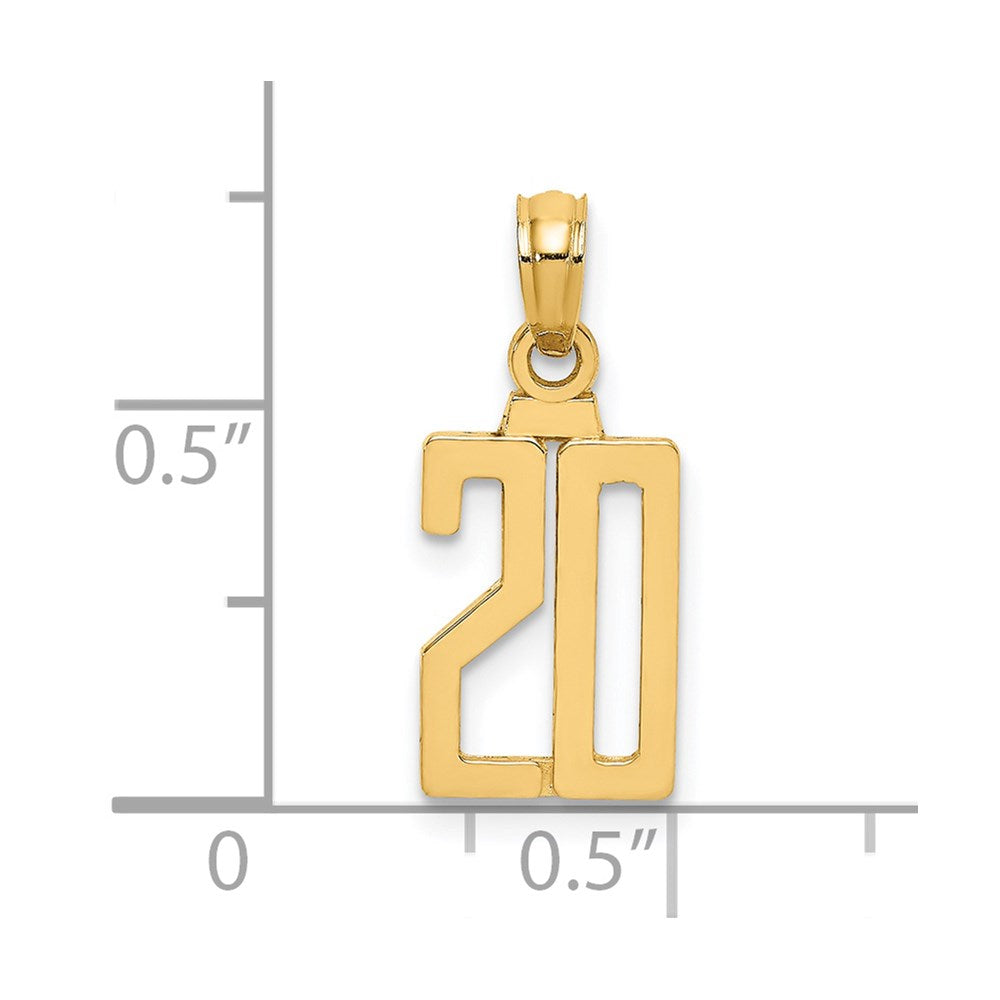 14k Polished Number 20 Pendant