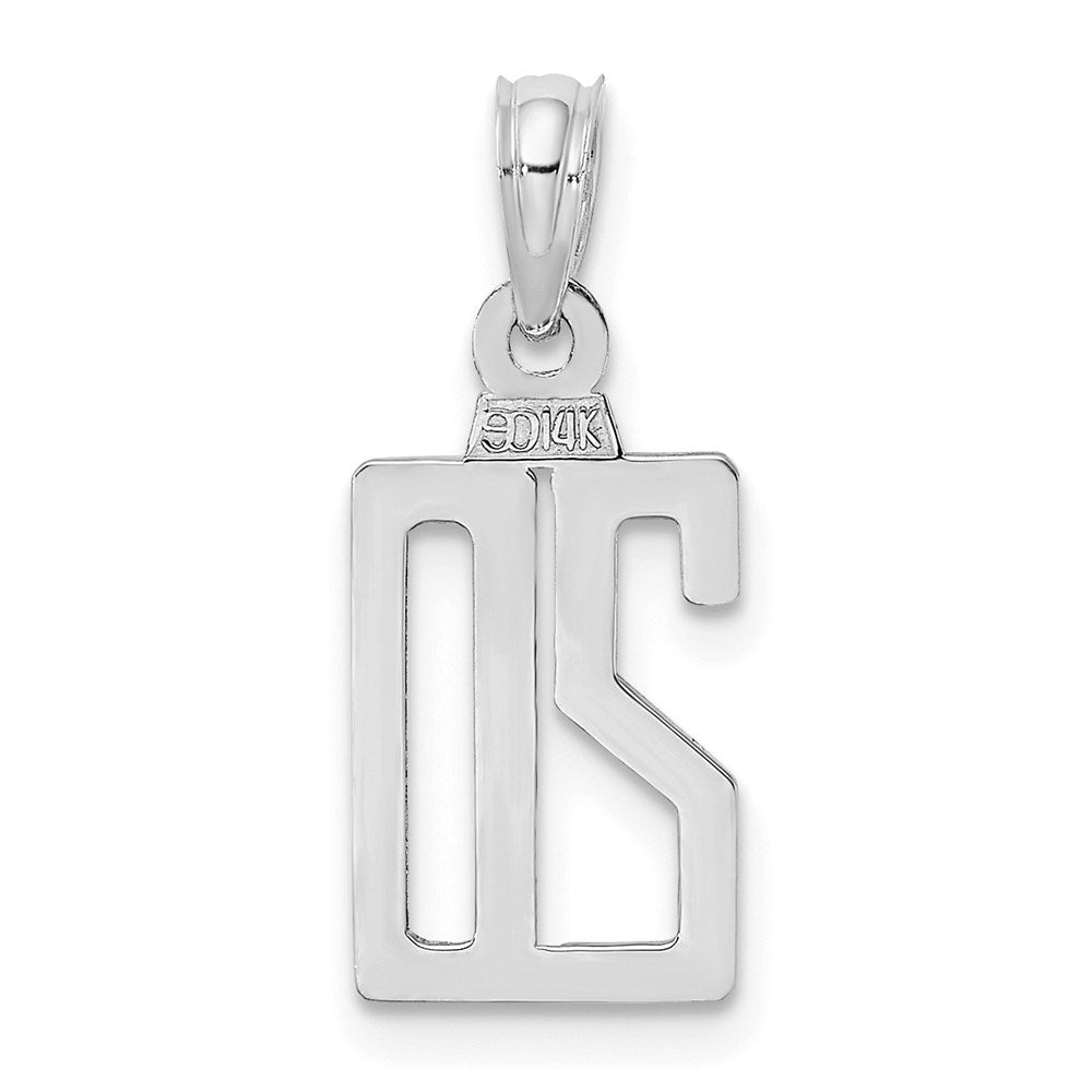 14kw Polished Number 20 Pendant