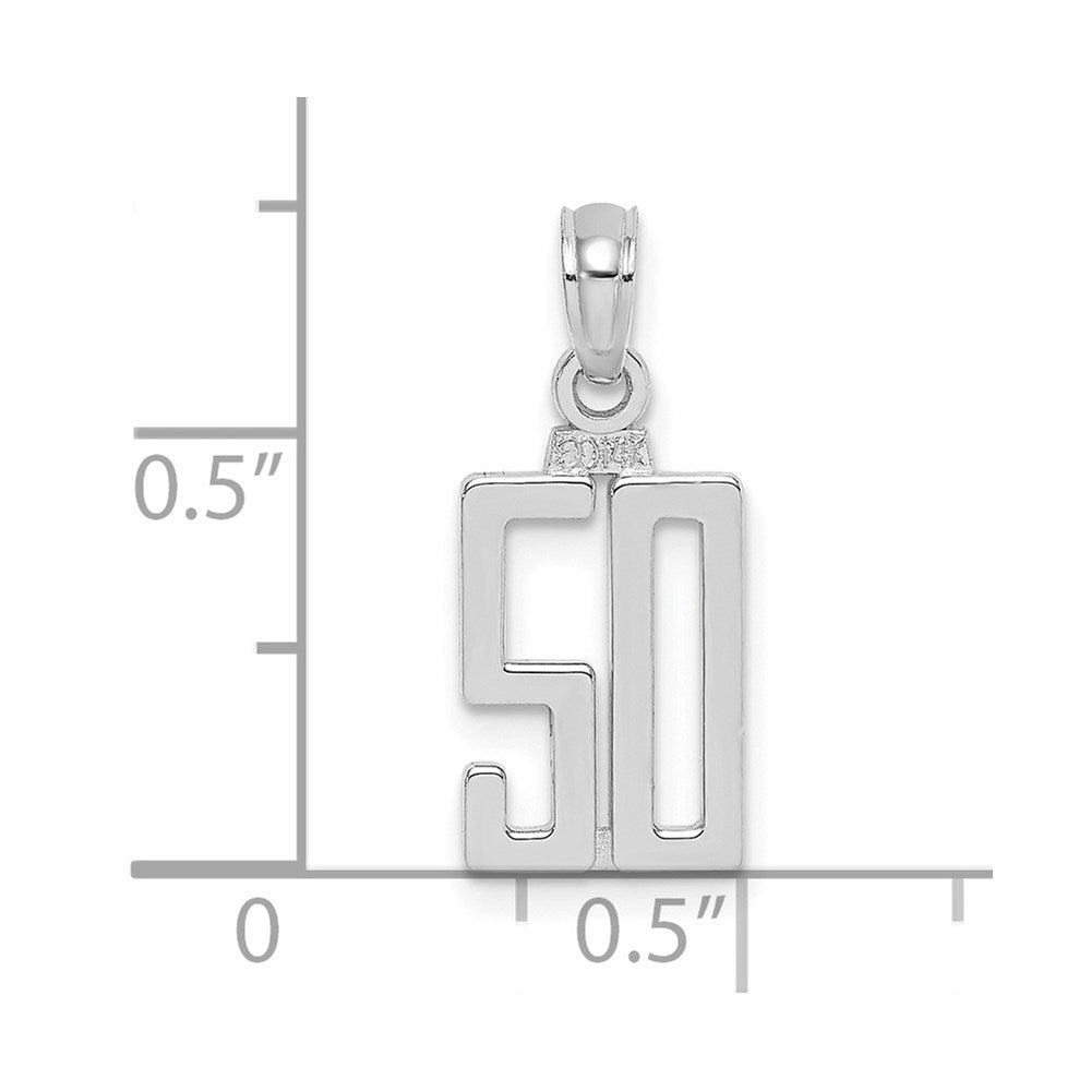 14kw Polished Number 50 Pendant