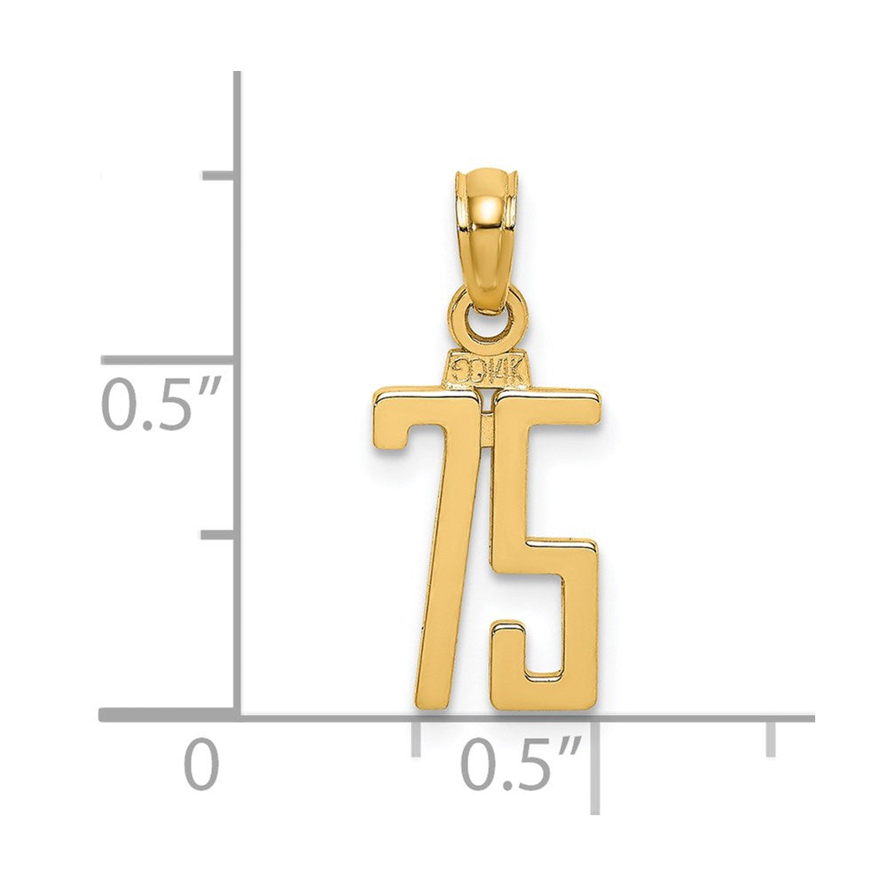14k Polished Number 75 Pendant