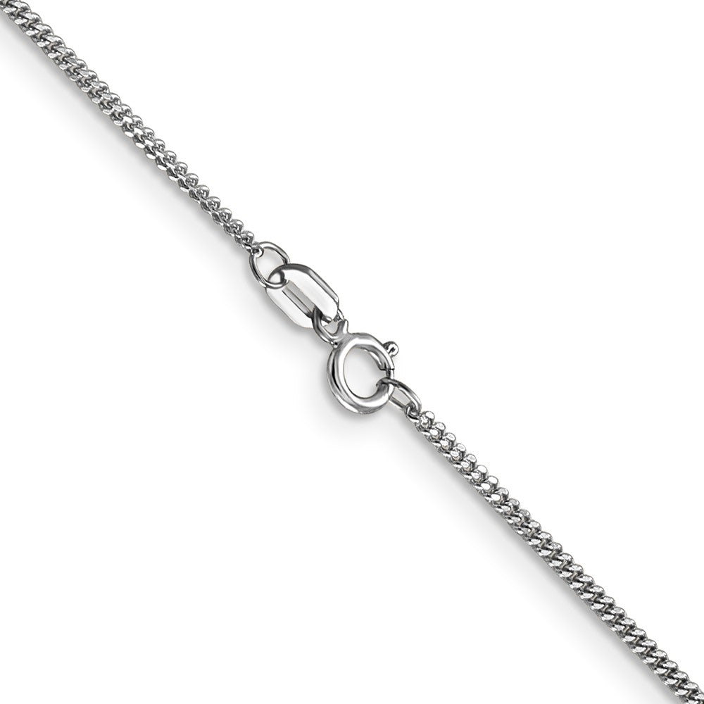 14K White Gold 16 inch 1.4mm Curb  with Spring Ring Clasp Pendant Chain