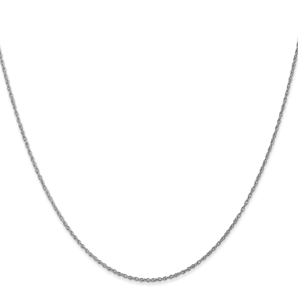 14K White Gold 22 inch .8mm Light Baby Rope with Spring Ring Clasp Chain