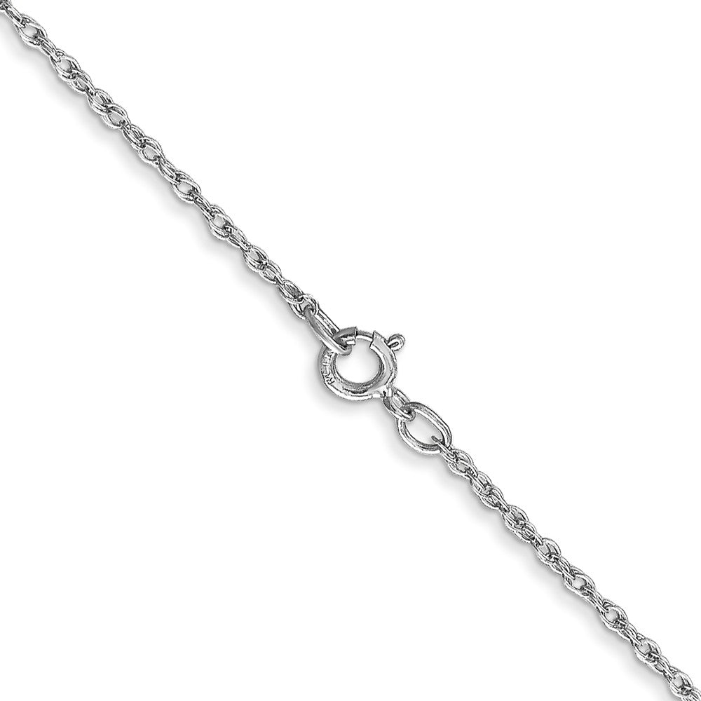 14K White Gold 22 inch .8mm Light Baby Rope with Spring Ring Clasp Chain