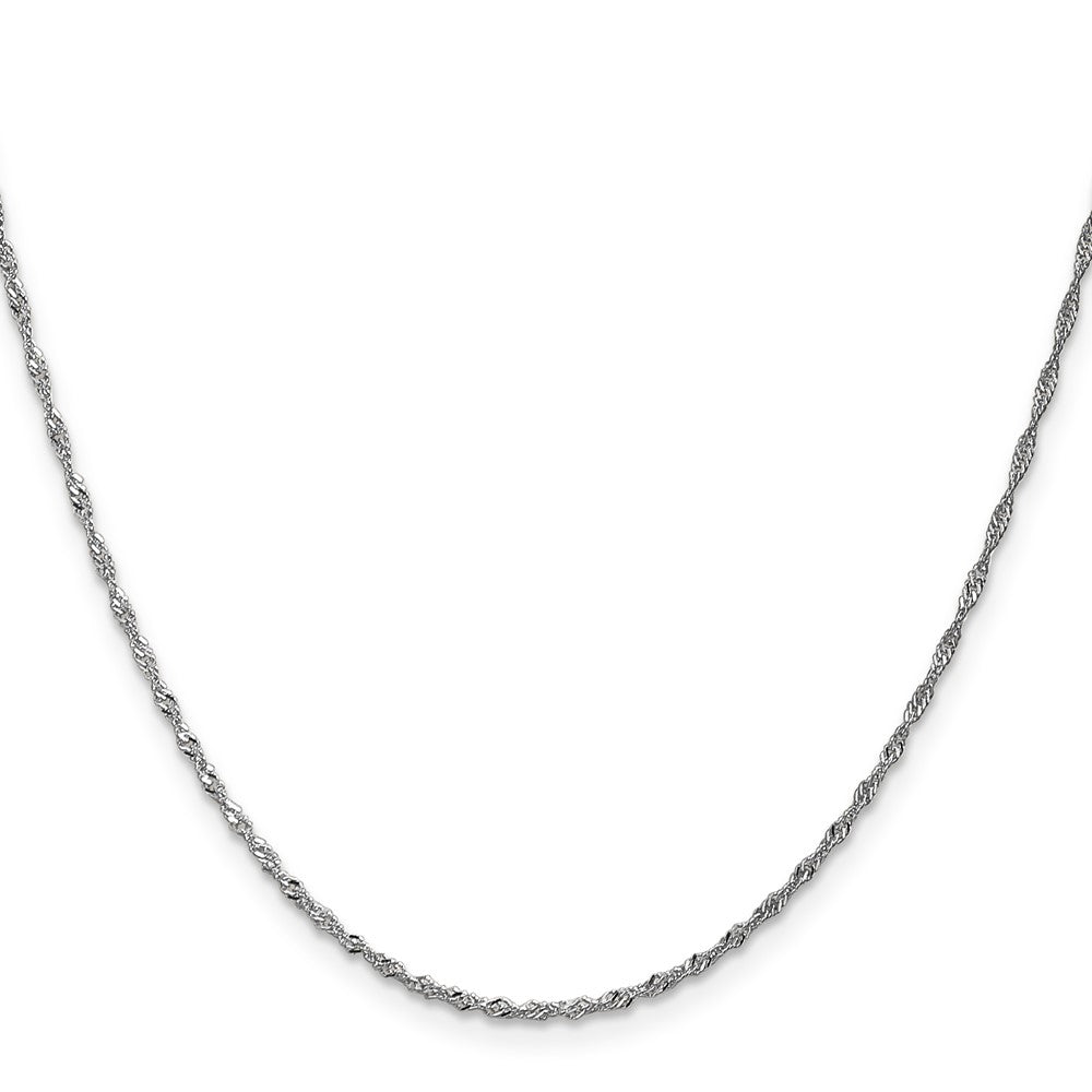 14K White Gold 20 inch 1.4mm Singapore with Spring Ring Clasp Chain