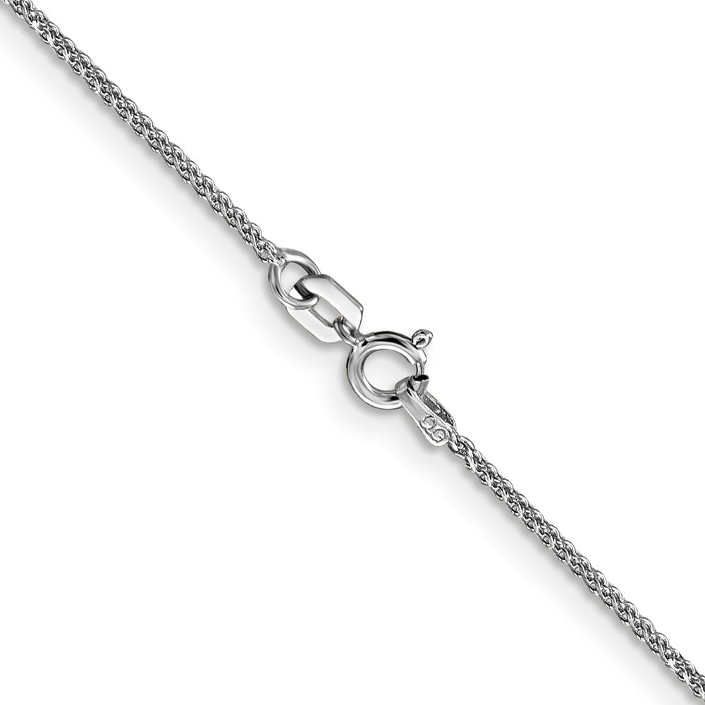 14K White Gold 24 inch 1.05mm Diamond-cut Spiga with Spring Ring Clasp Chain