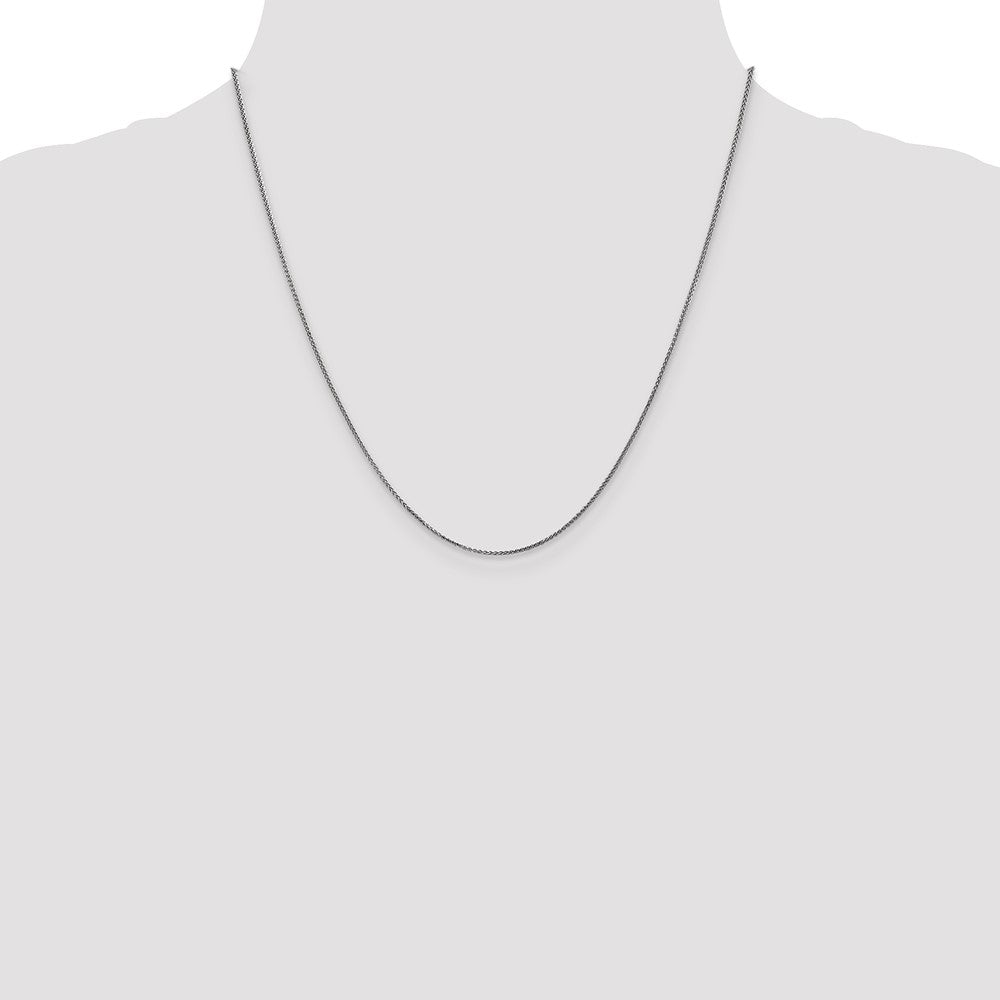 14K White Gold 20 inch 1.05mm Diamond-cut Spiga with Spring Ring Clasp Chain