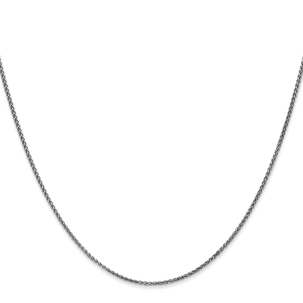 14K White Gold 26 inch 1.25mm Diamond-cut Spiga with Lobster Clasp Chain