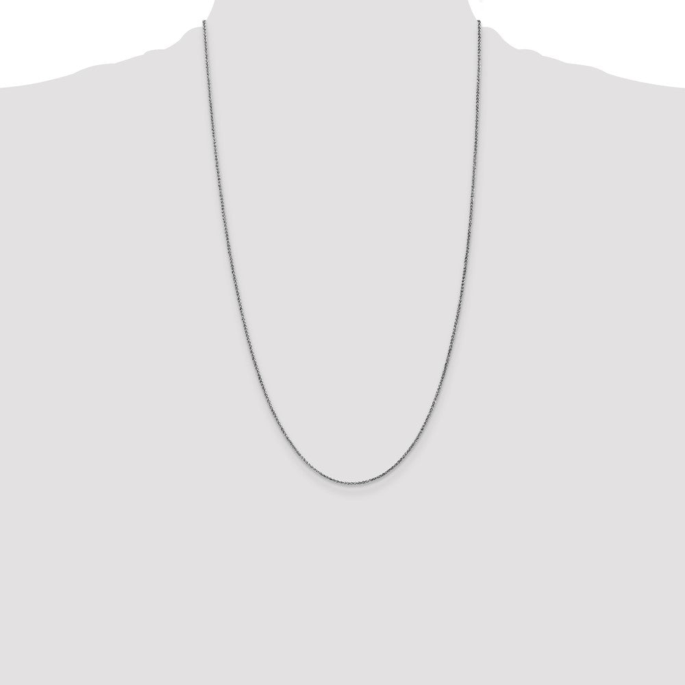 14K White Gold 26 inch 1.25mm Diamond-cut Spiga with Lobster Clasp Chain