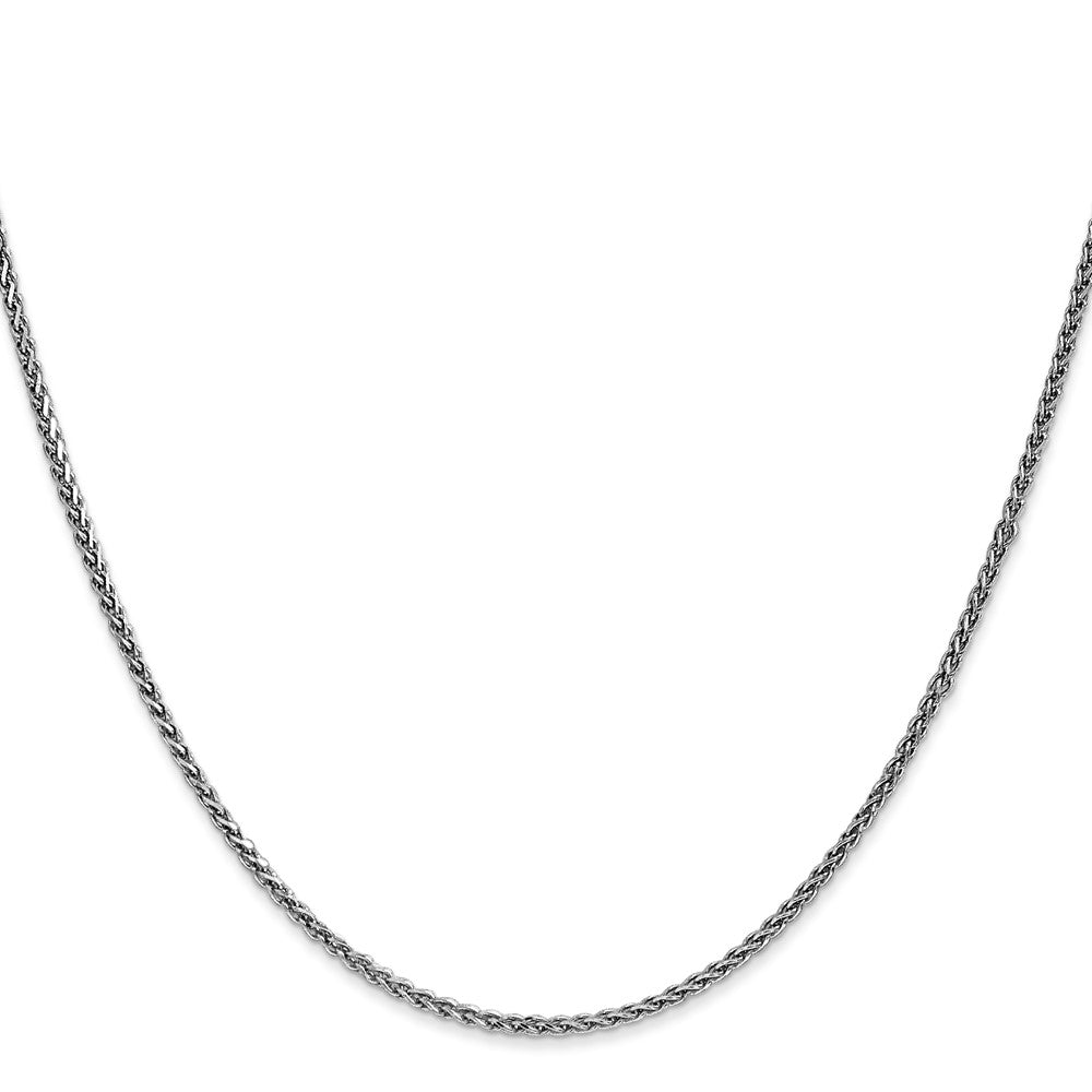 14K White Gold 30 inch 1.7mm Diamond-cut Spiga with Lobster Clasp Chain