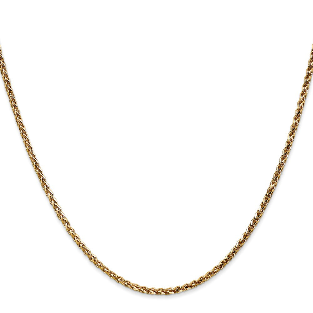 14K 22 inch 2.1mm Diamond-cut Spiga with Lobster Clasp Chain