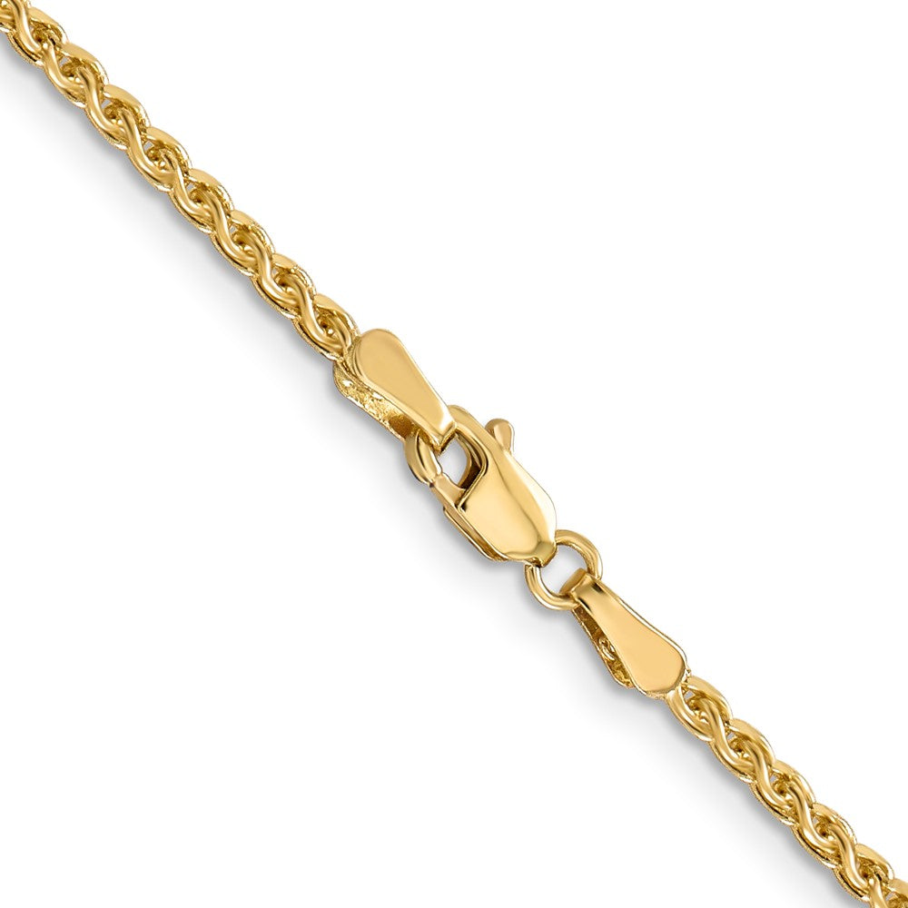 14K 22 inch 2.1mm Diamond-cut Spiga with Lobster Clasp Chain